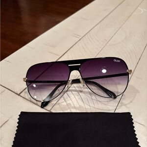 Quay Australia Black Frame with Purple Gradient Sunglasses